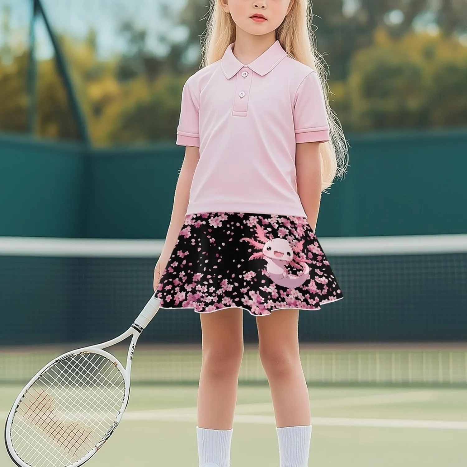 Athletic Skort with Pocket for Girls 5-14 Lightweight Breathable Flowy Skirt Built in Shorts
