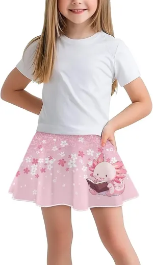 Athletic Skort with Pocket for Girls 5-14 Lightweight Breathable Flowy Skirt Built in Shorts