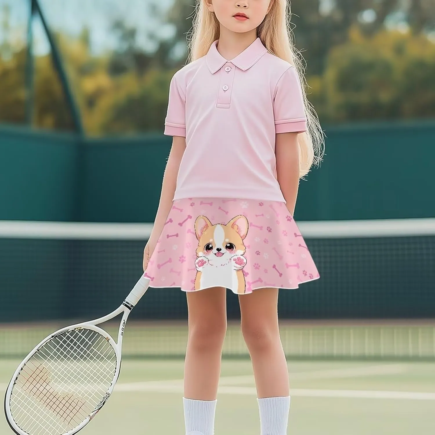 Athletic Skort with Pocket for Girls 5-14 Lightweight Breathable Flowy Skirt Built in Shorts