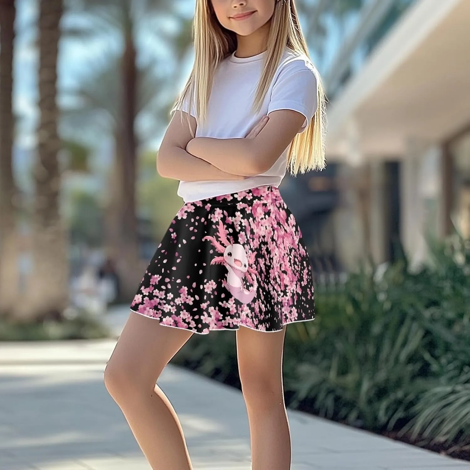 Athletic Skort with Pocket for Girls 5-14 Lightweight Breathable Flowy Skirt Built in Shorts
