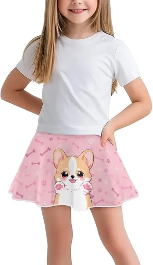 Athletic Skort with Pocket for Girls 5-14 Lightweight Breathable Flowy Skirt Built in Shorts