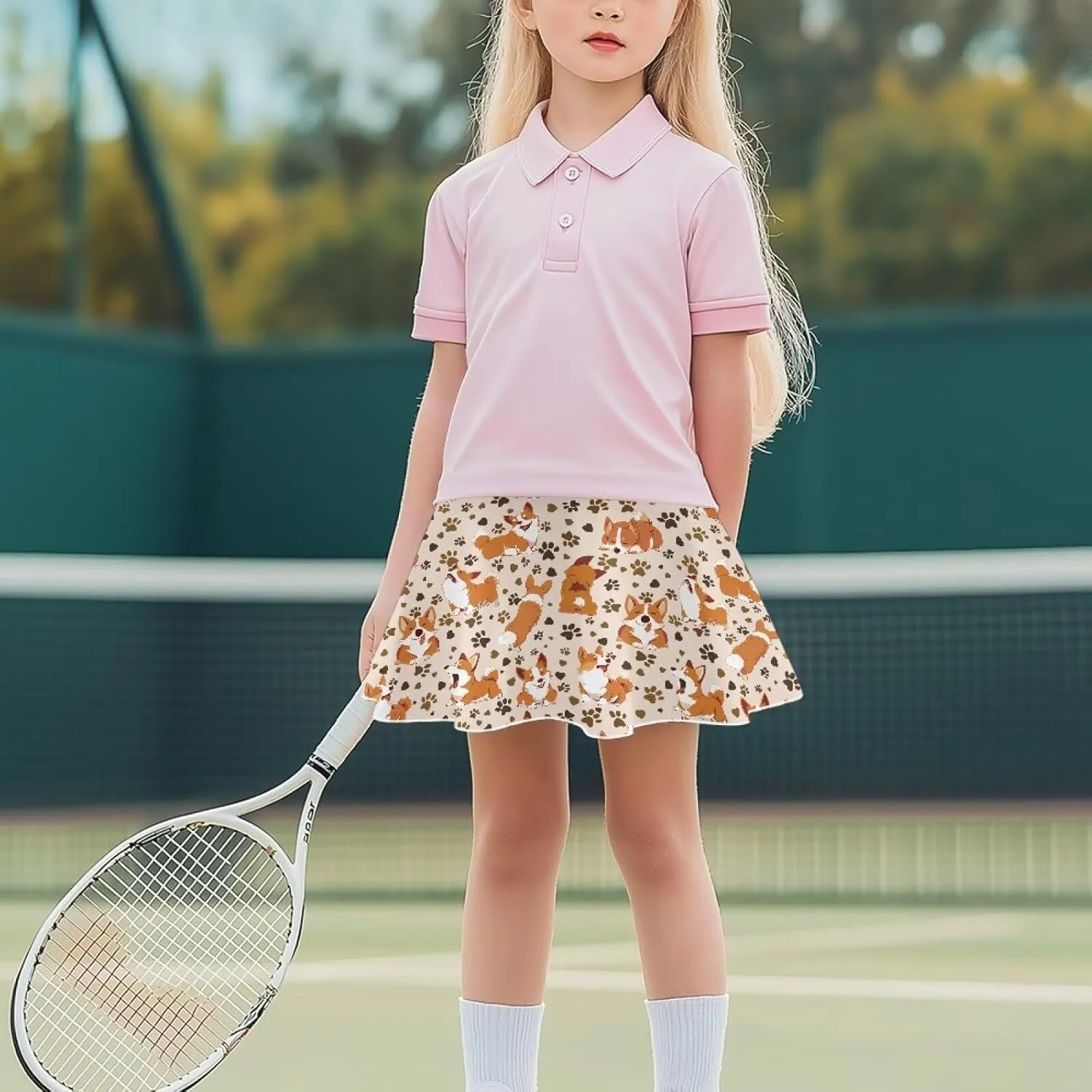 Athletic Skort with Pocket for Girls 5-14 Lightweight Breathable Flowy Skirt Built in Shorts
