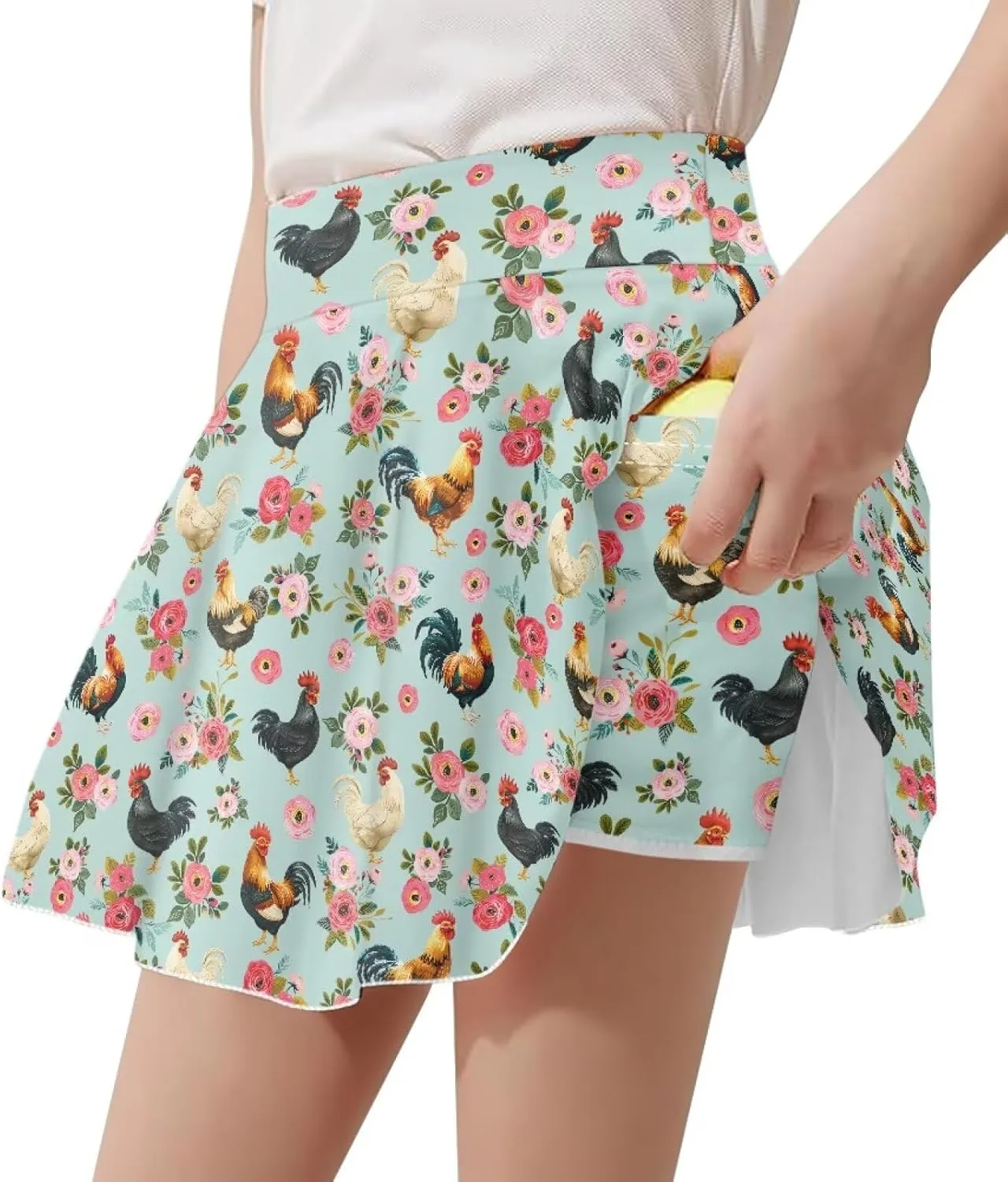 Athletic Skort with Pocket for Girls 5-14 Lightweight Breathable Flowy Skirt Built in Shorts