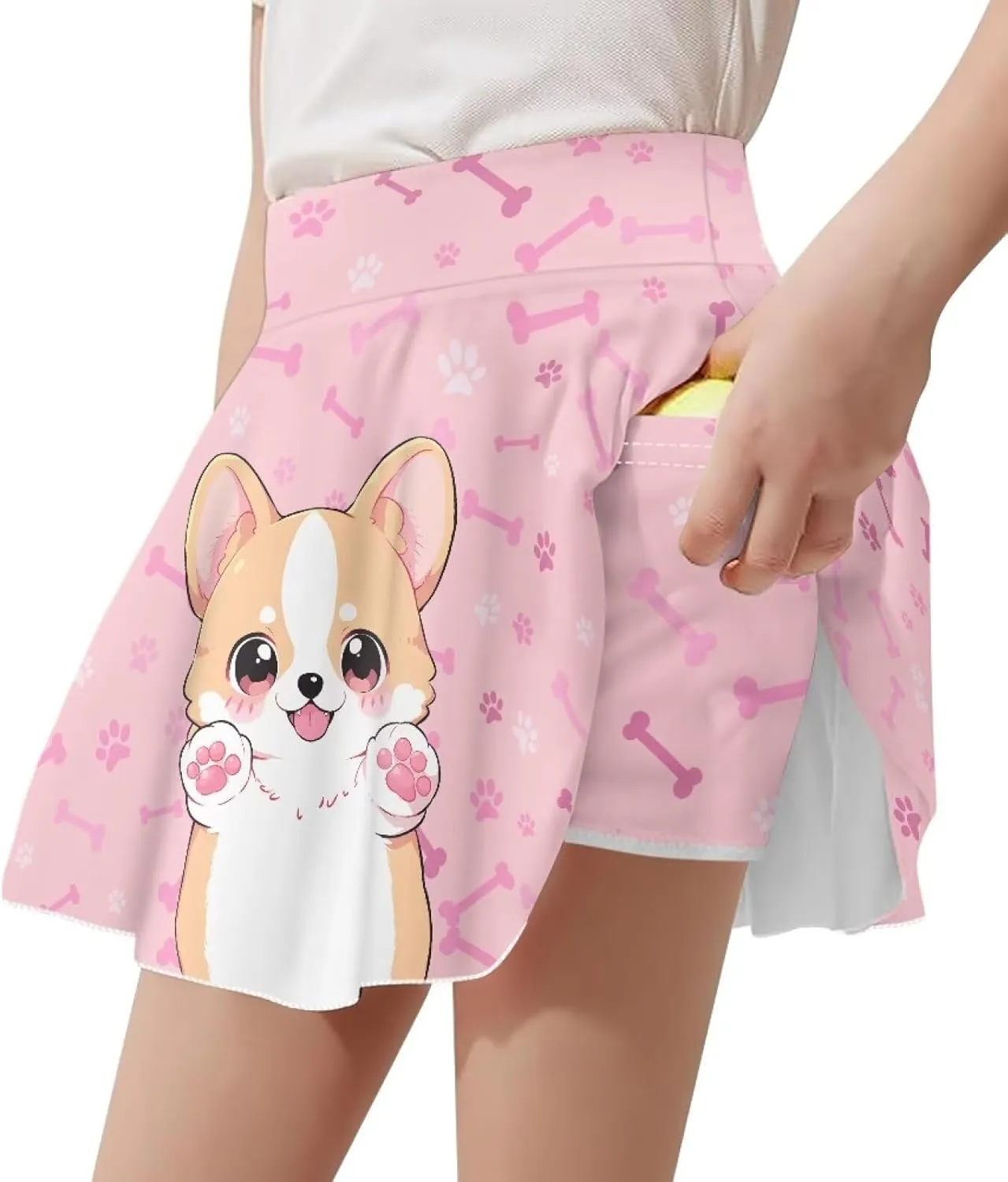 Athletic Skort with Pocket for Girls 5-14 Lightweight Breathable Flowy Skirt Built in Shorts