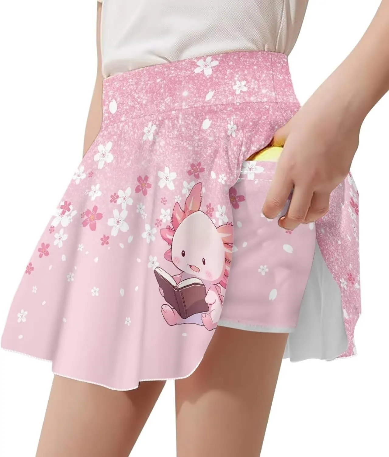 Athletic Skort with Pocket for Girls 5-14 Lightweight Breathable Flowy Skirt Built in Shorts