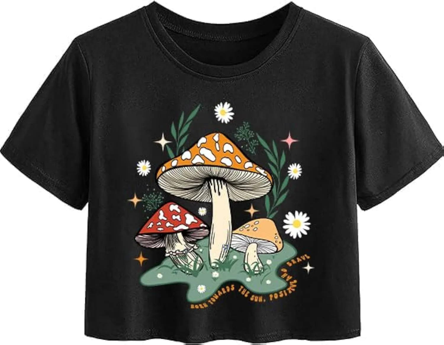 Avanova Women Graphic Oversized Ripped Boxy Tee Shirt Distressed Short Sleeve Crop Top