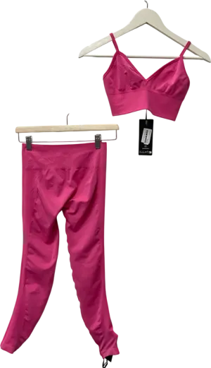 Bo   Tee Pink High-waist Define Luxe Leggings & Matching Sports Bra UK M