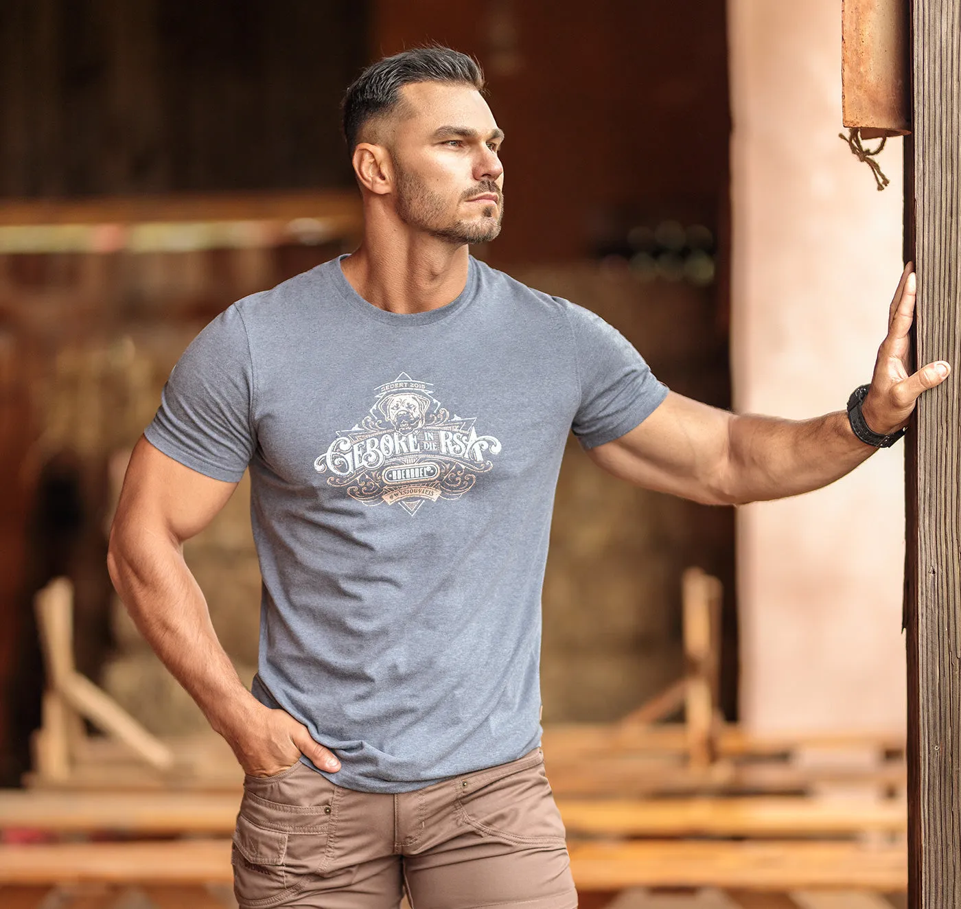 Boerboel Mtsp Permium Cotton T-Shirt Printed Blue