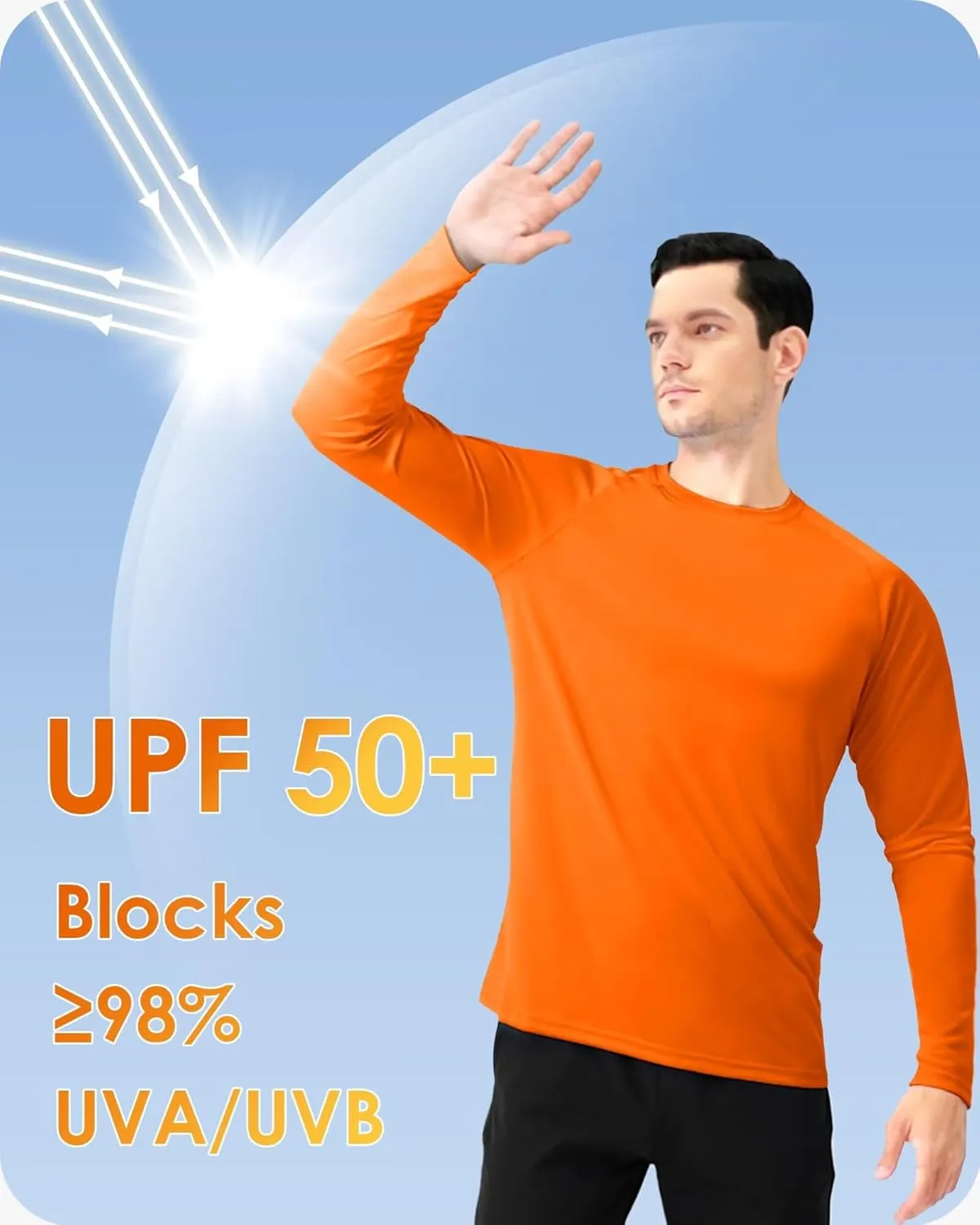 Boladeci Men's UPF 50  Sun Protection UV SPF Shirts Long Sleeve Lightweight Quick Dry Swim T-Shirts Rash Guard