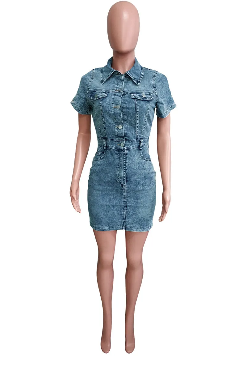 BS3449 Denim Short Dress