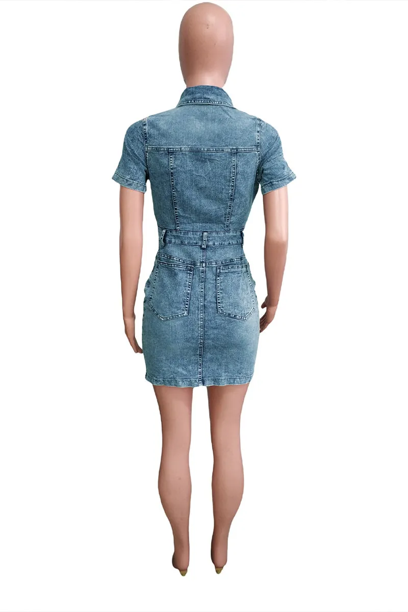BS3449 Denim Short Dress