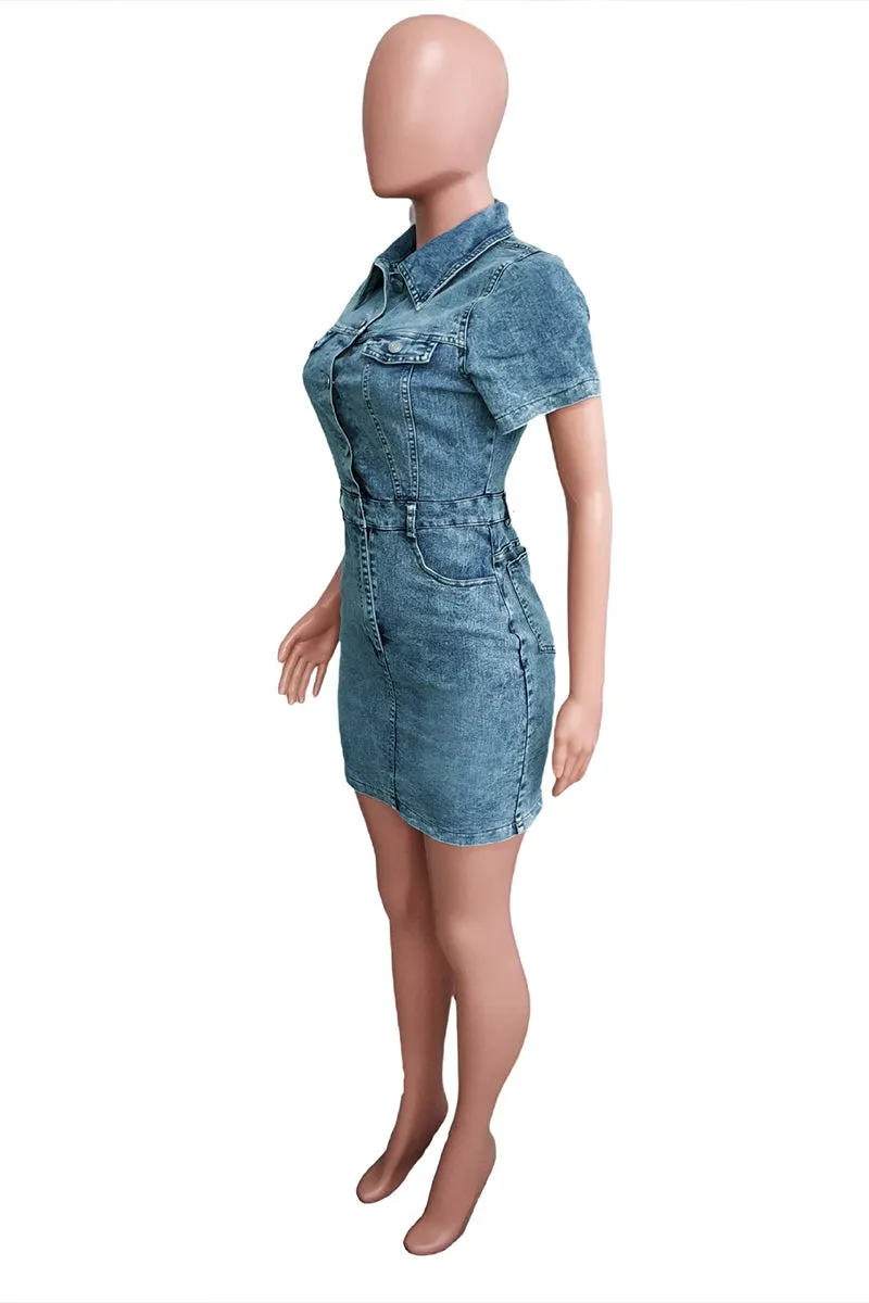 BS3449 Denim Short Dress