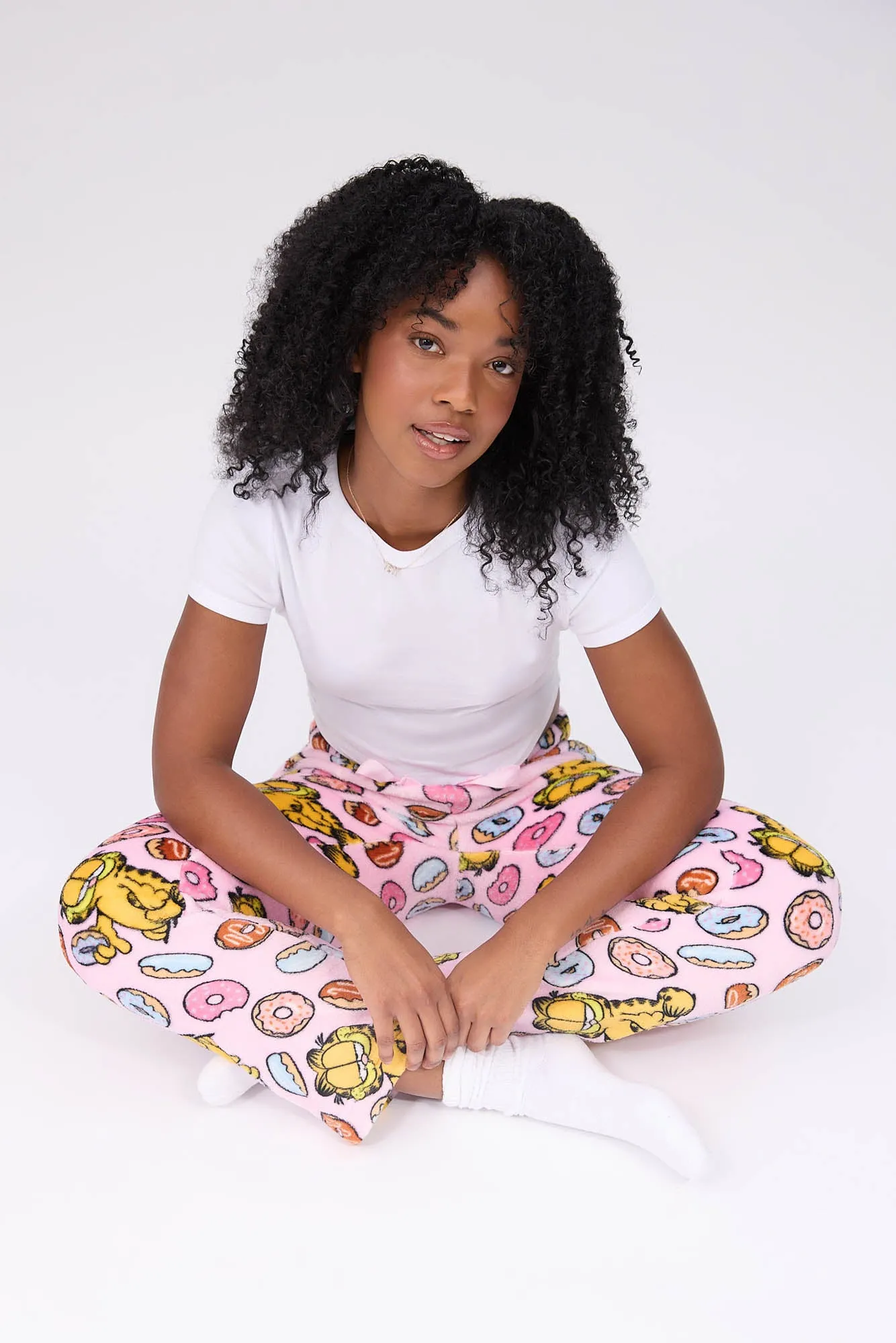 Garfield Printed Plush Pajama Pants