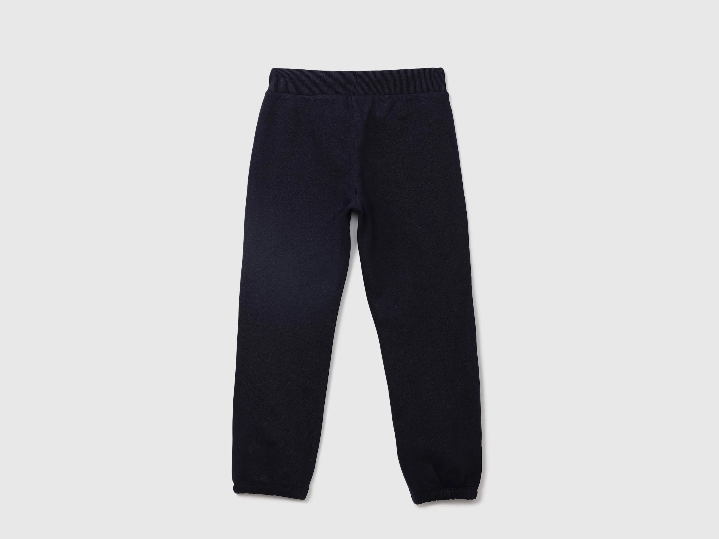 Girls Navy Knitted Logo Joggers