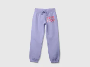 Girls Purple Knitted Logo Joggers