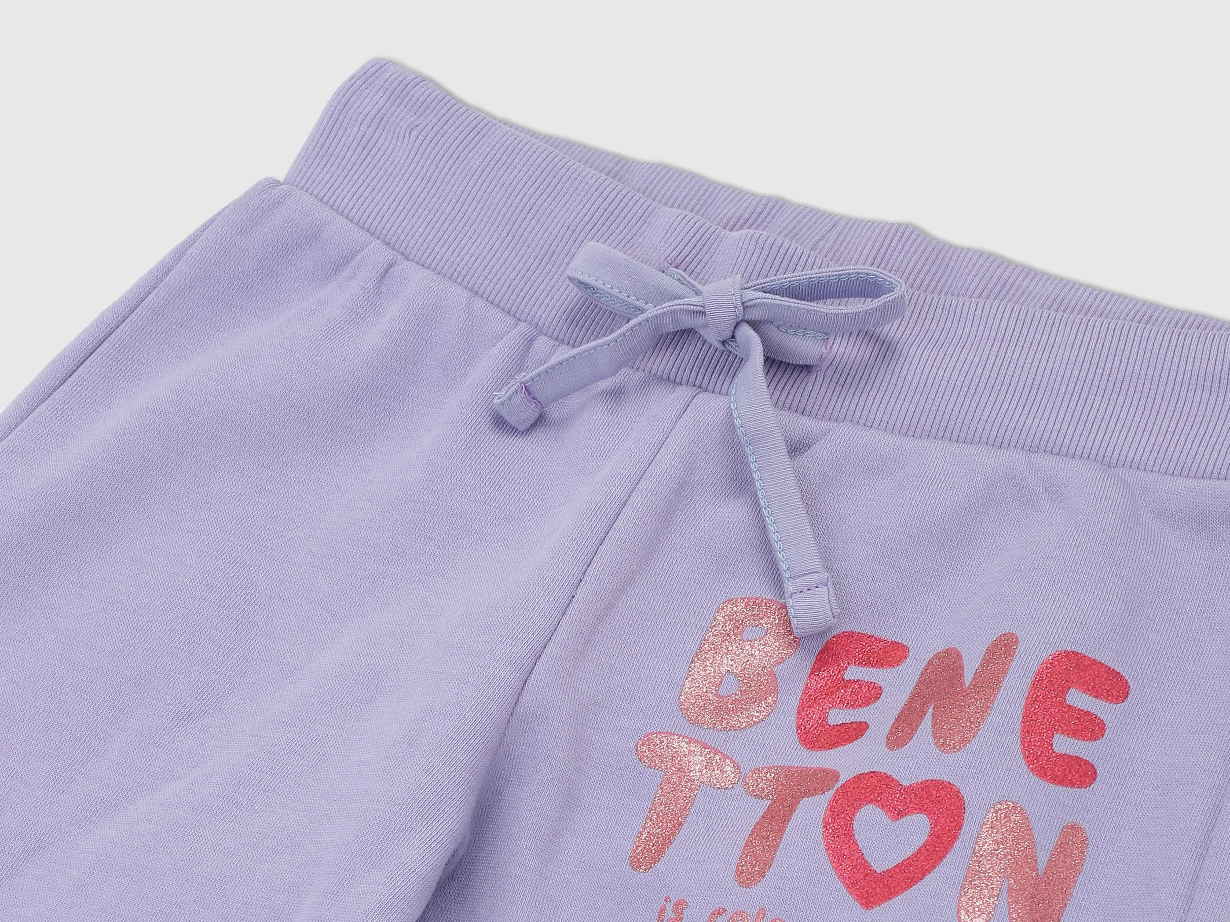 Girls Purple Knitted Logo Joggers