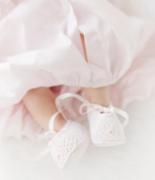 Girls Smocked Booties, NB-9M