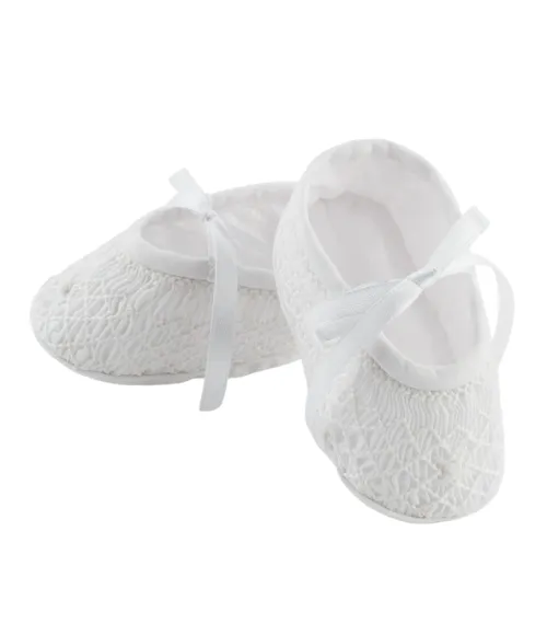 Girls Smocked Booties, NB-9M