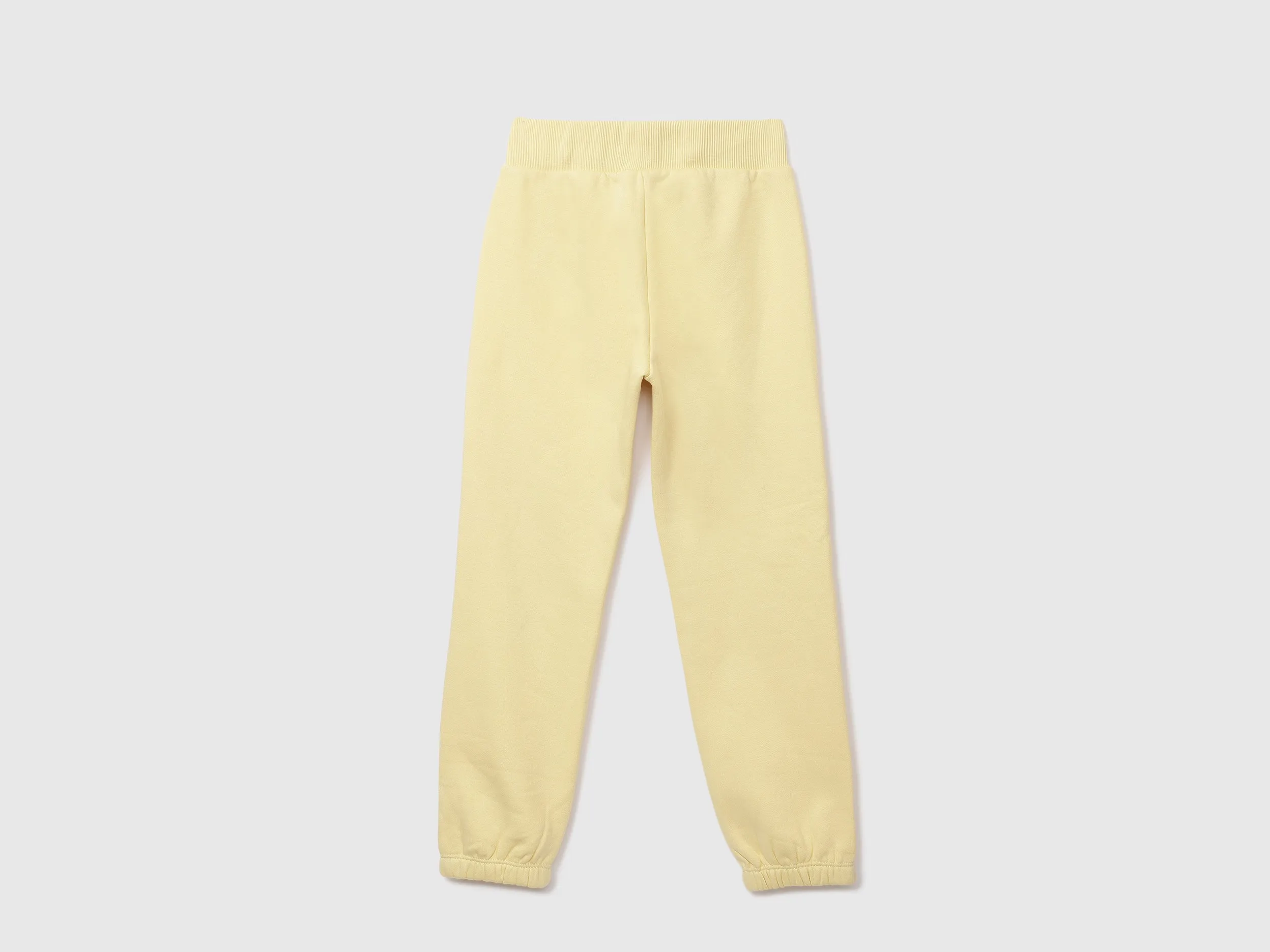 Girls Yellow Knitted Logo Joggers