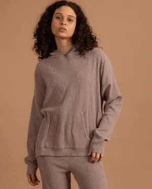 Greige Ribbed Knit Pullover