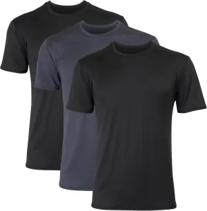 Hanes Men's Moves Breathable Mesh Back T-Shirt, X-Temp Moisture-Wicking Tee, White or Black/Grey, 3-Pack