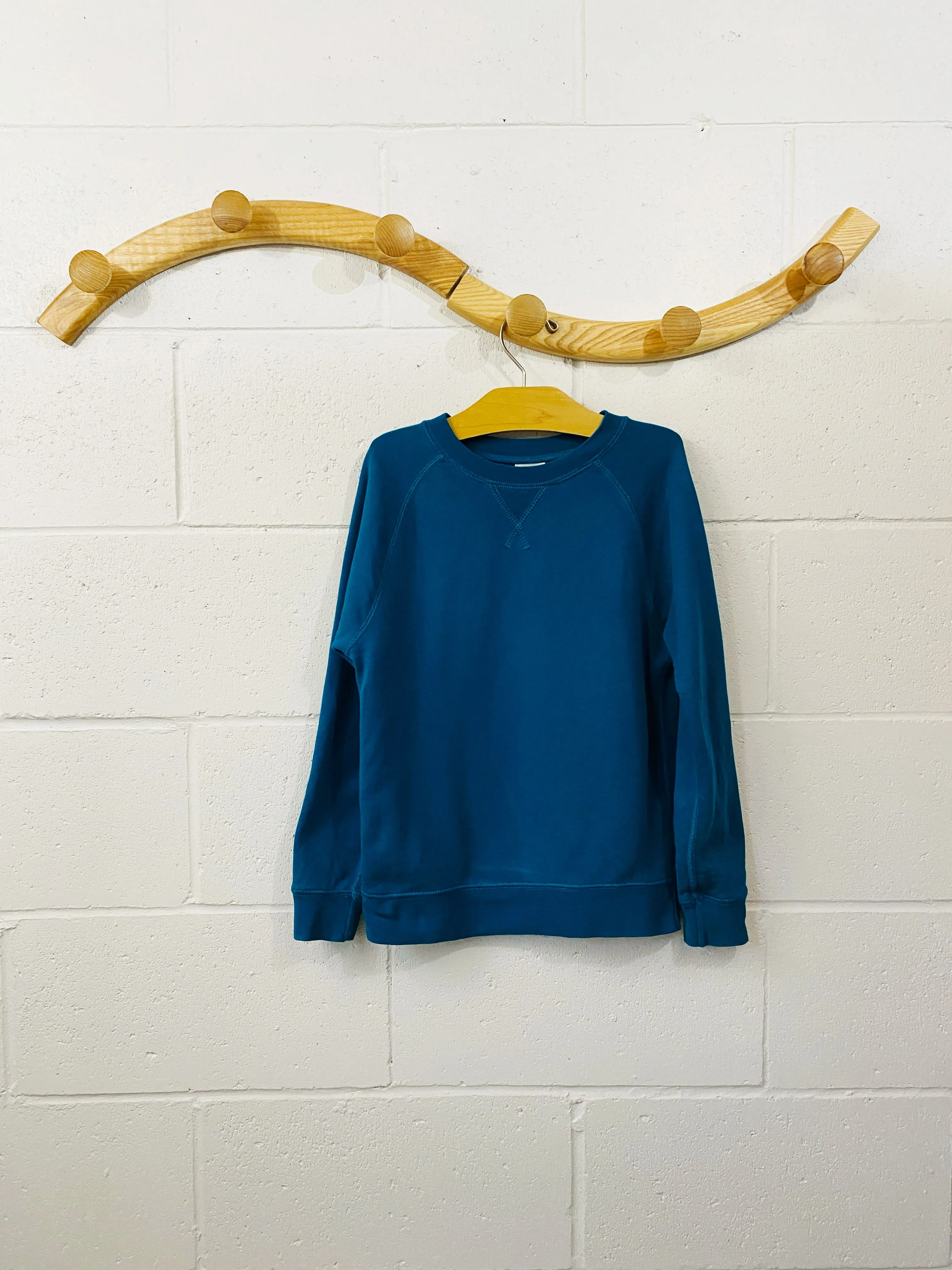 hanna andersson Teal Basic Sweatshirt, 6-7 years