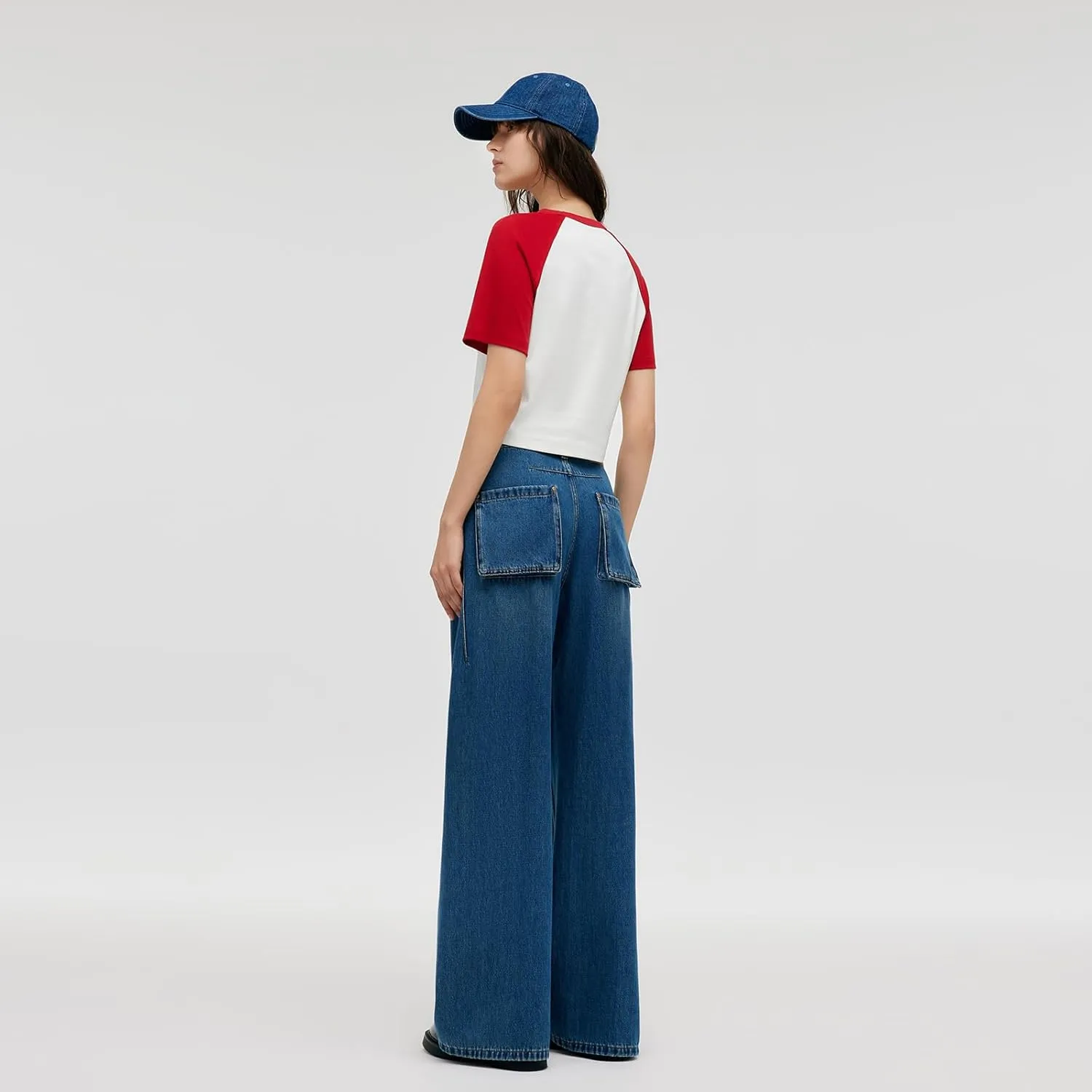 High Waisted Pants for Women Trendy Wide Leg Boyfriends Baggy Jeans y2k with Pockets