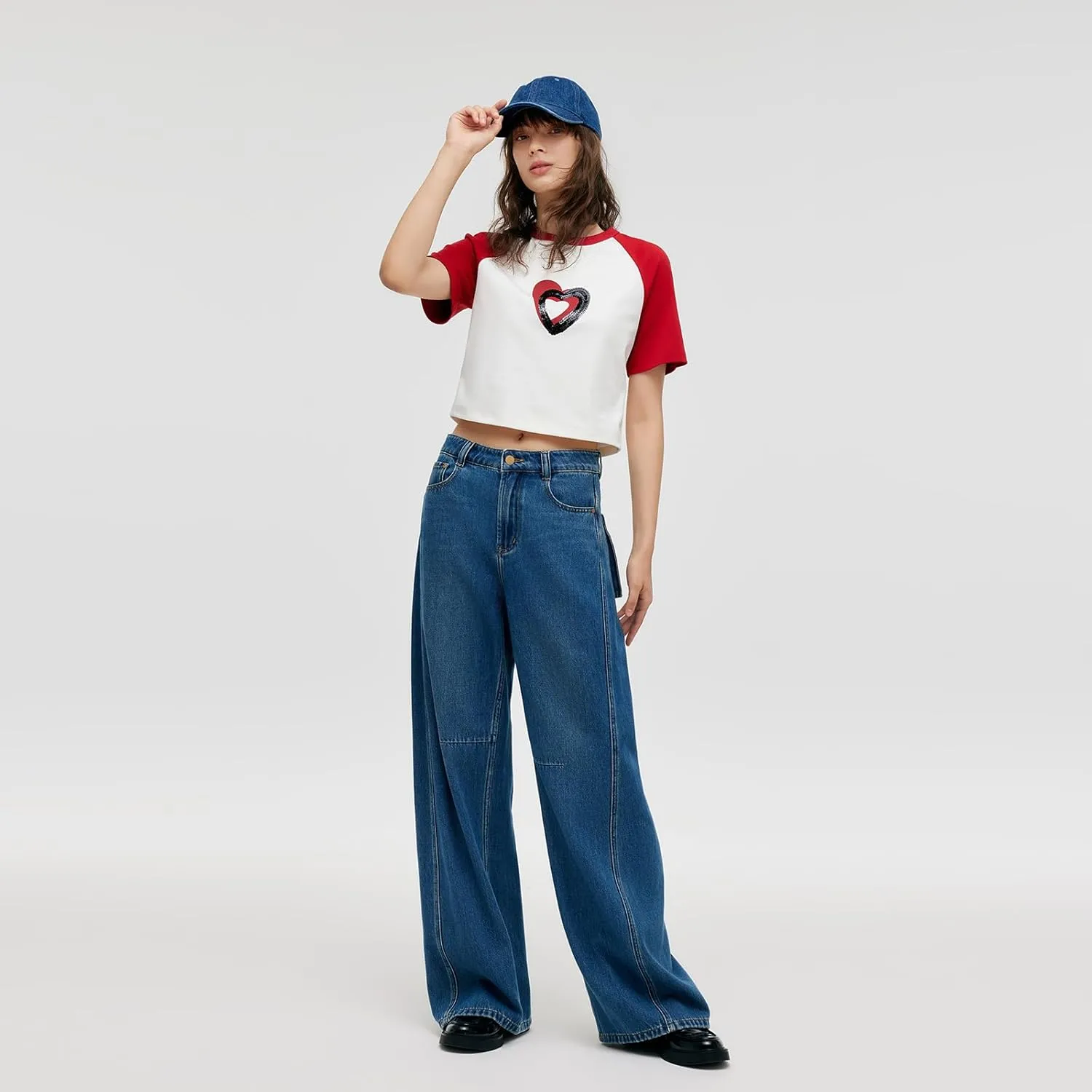 High Waisted Pants for Women Trendy Wide Leg Boyfriends Baggy Jeans y2k with Pockets