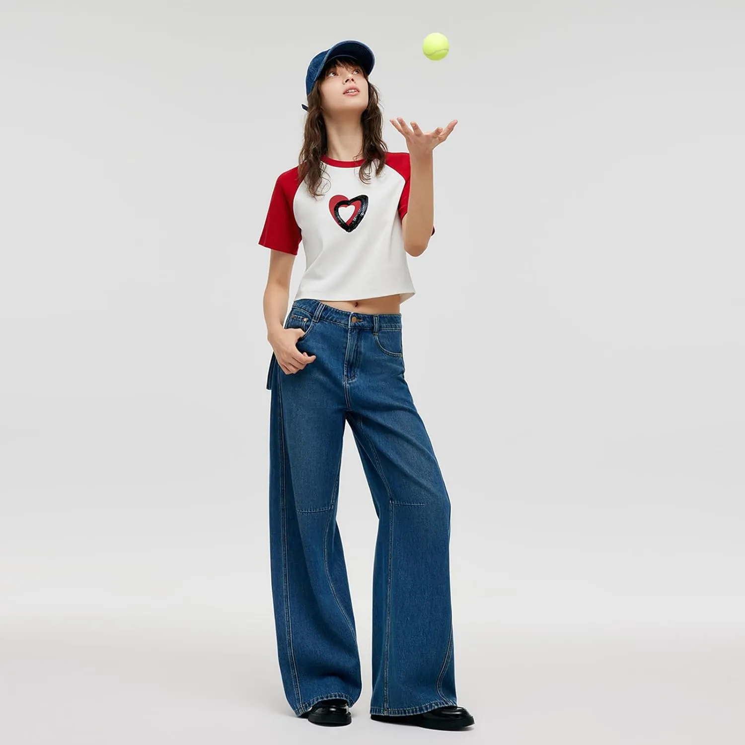 High Waisted Pants for Women Trendy Wide Leg Boyfriends Baggy Jeans y2k with Pockets