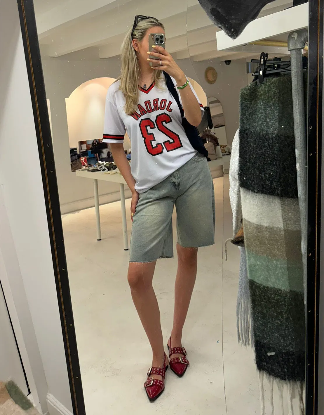 Long jeans shorts