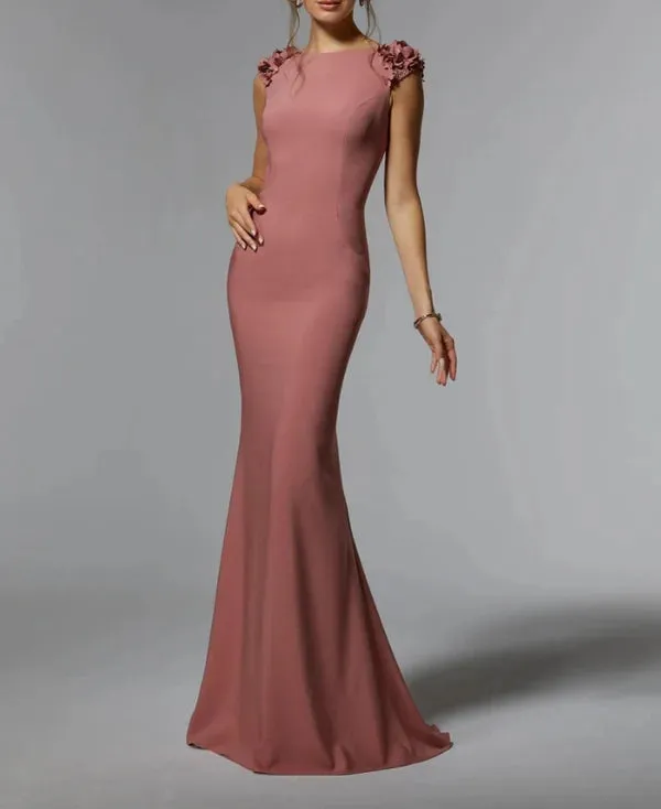 Luolandi Column Sheath Sleeveless Mother of the Bride Dress Evening Dresses Wedding Guest Party Dresses Floor Length