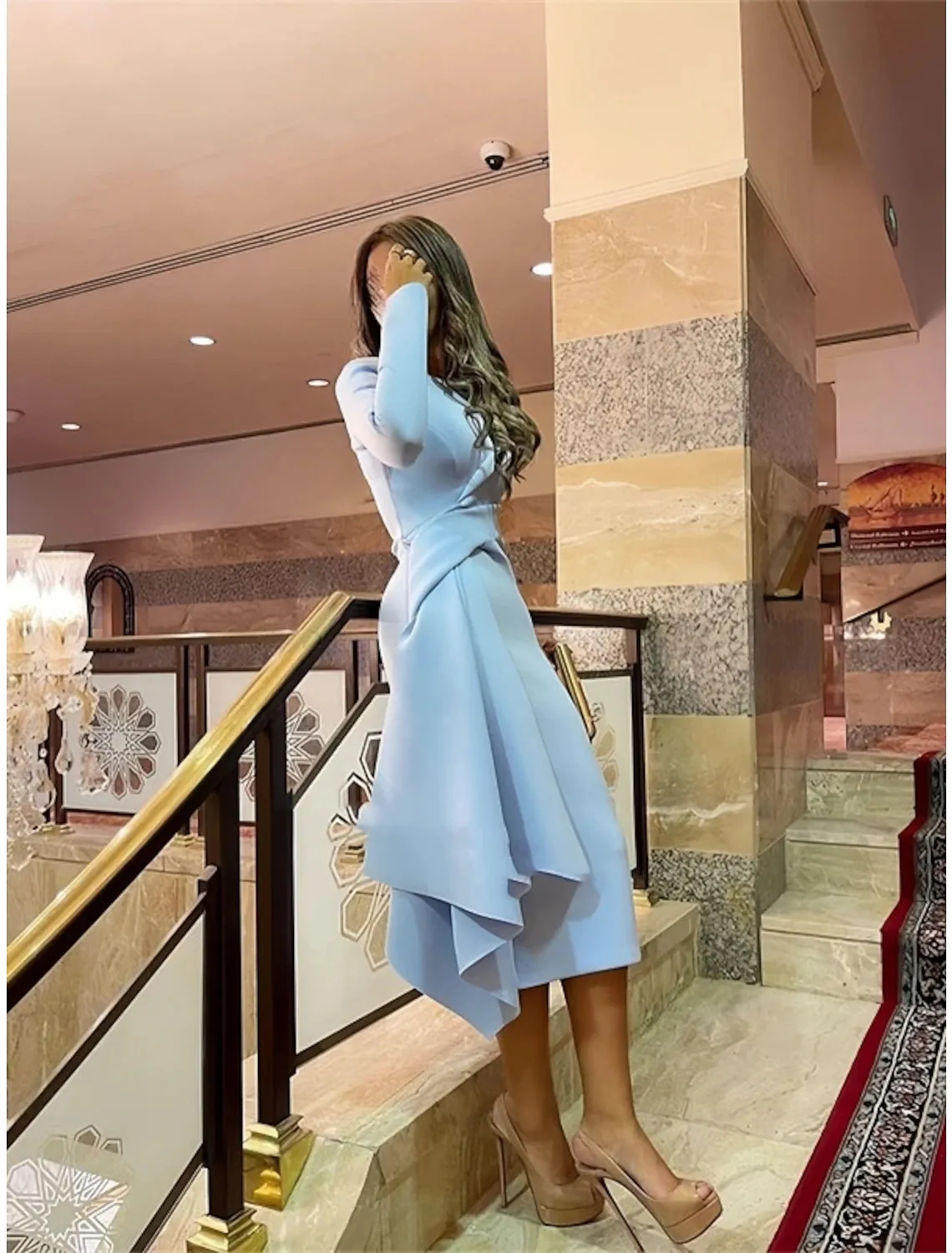 Luolandi Sheath Formal Dress Cocktail Dresses Elegant Christmas Red Green Dress Formal Fall Knee Length Long Sleeve Jewel Neck Stretch Fabric with Pleats