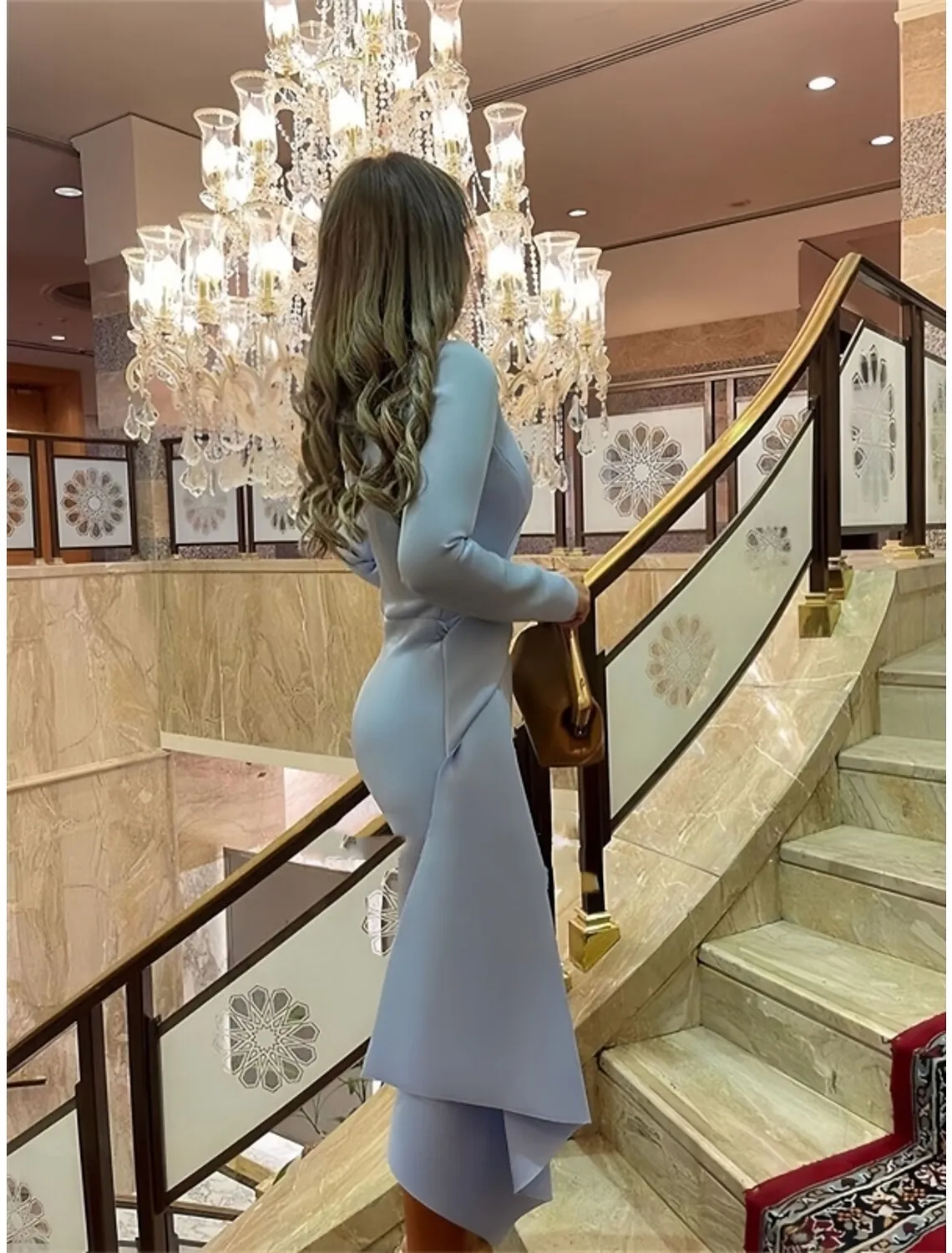 Luolandi Sheath Formal Dress Cocktail Dresses Elegant Christmas Red Green Dress Formal Fall Knee Length Long Sleeve Jewel Neck Stretch Fabric with Pleats