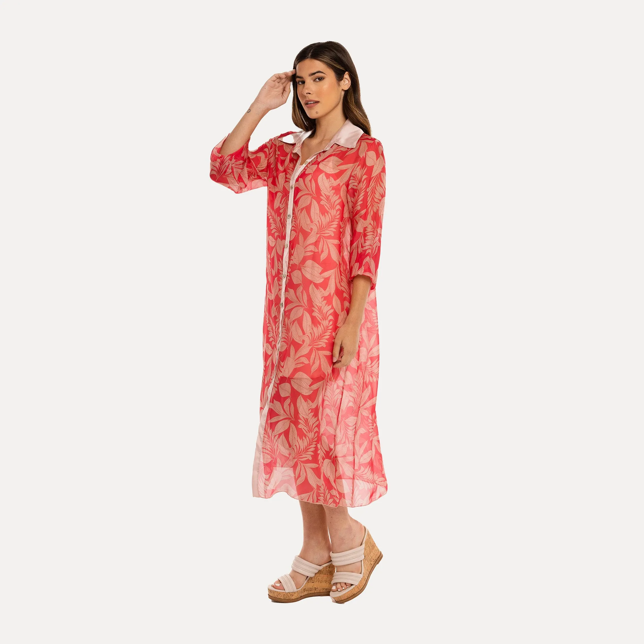 M Made in Italy  Women's Woven and Knitted Long Sleeve Dress