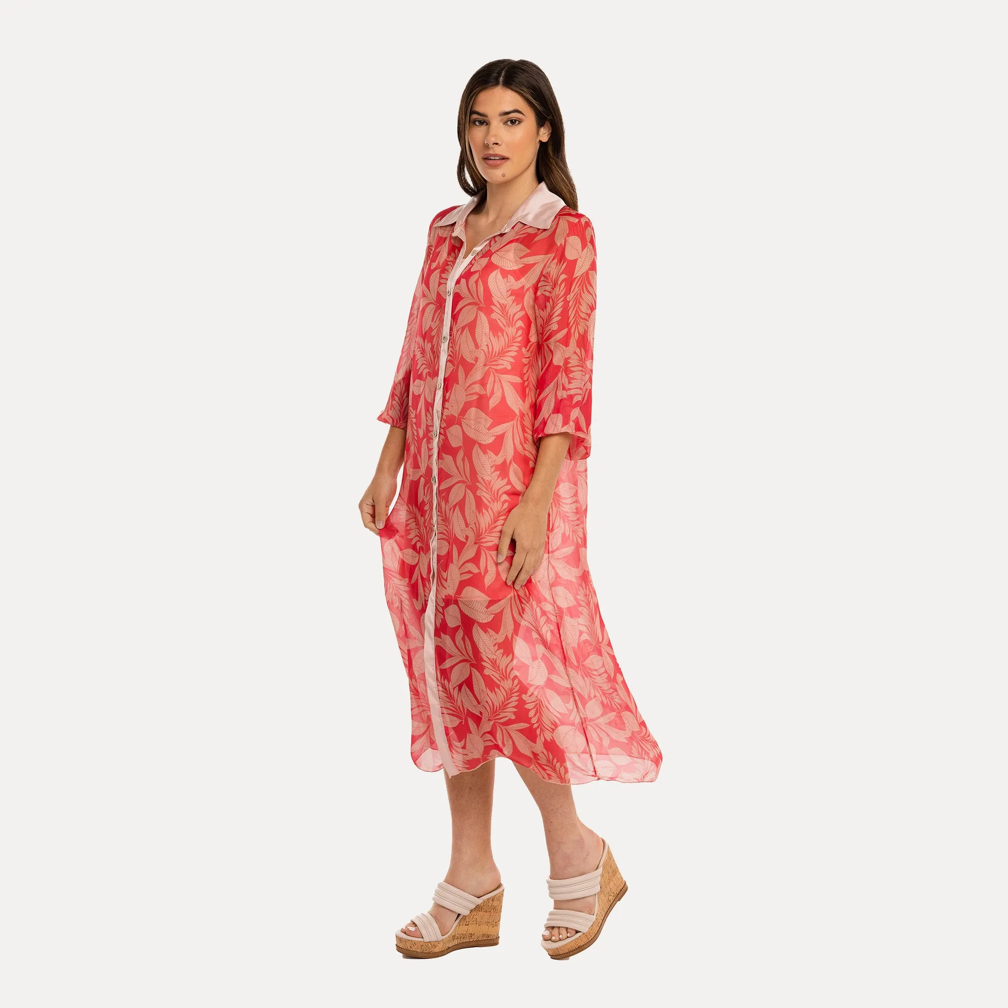 M Made in Italy  Women's Woven and Knitted Long Sleeve Dress