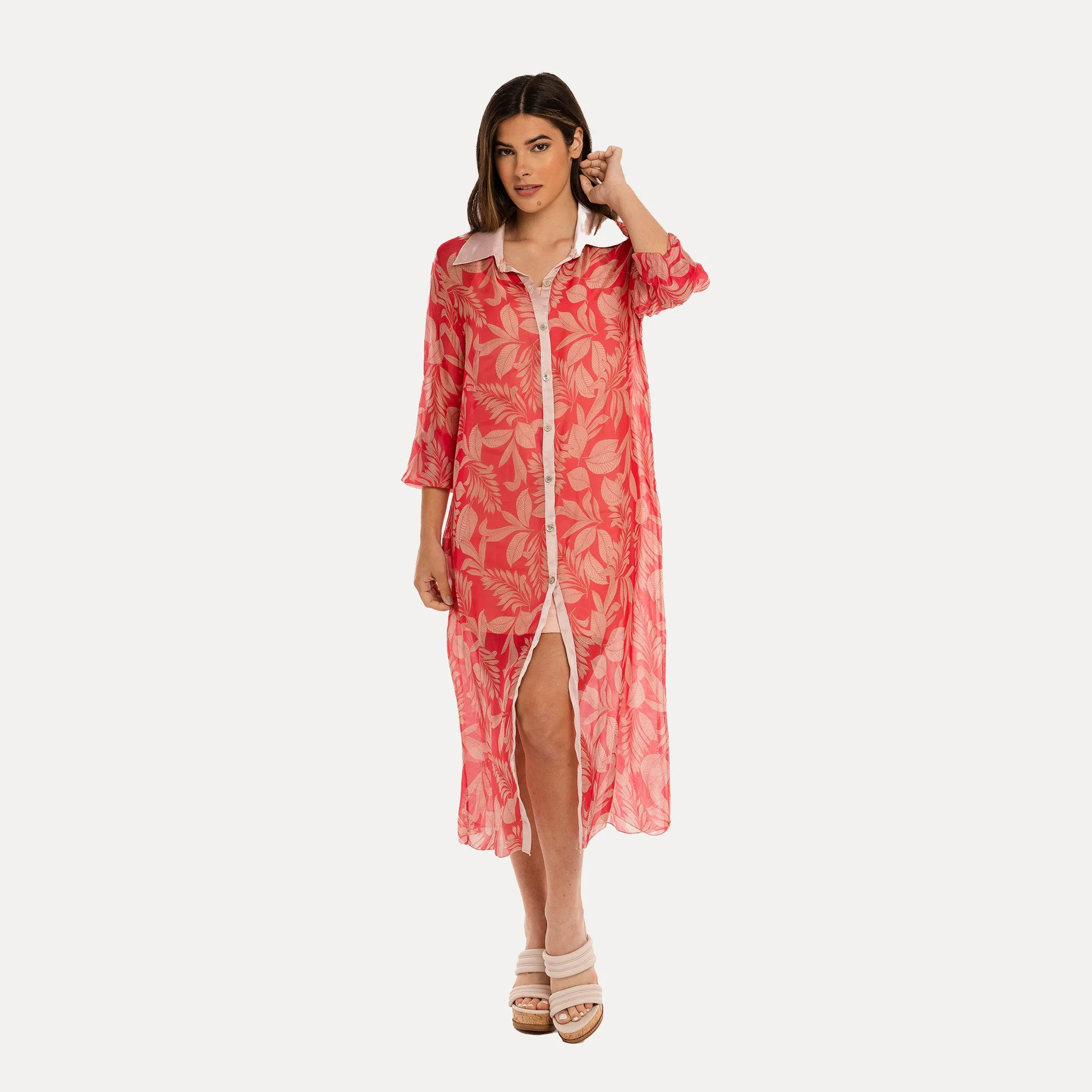 M Made in Italy  Women's Woven and Knitted Long Sleeve Dress