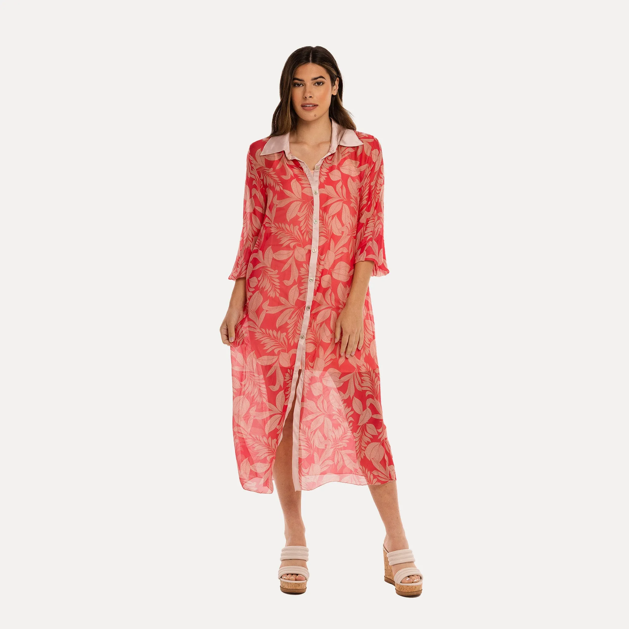 M Made in Italy  Women's Woven and Knitted Long Sleeve Dress