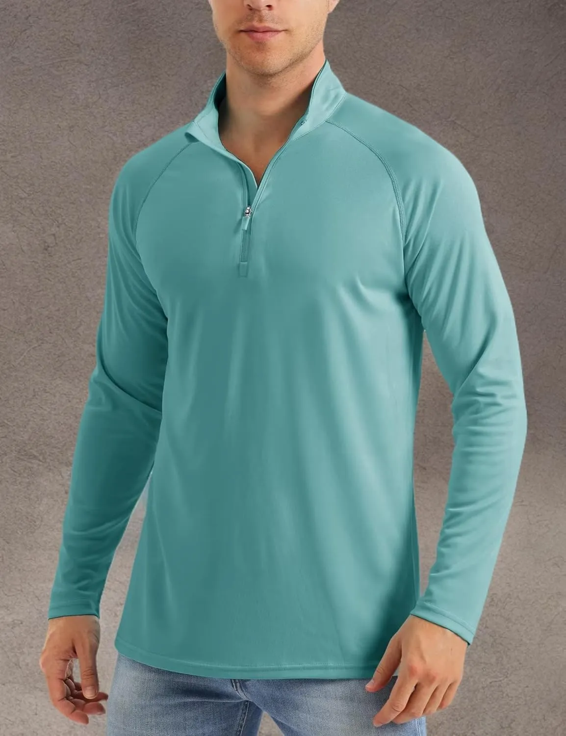 MAGCOMSEN Men's Long Sleeve Sun Shirts UPF 50  Tees 1/4 Zip Up Fishing Running Rash Guard T-Shirts Outdoor Shirt