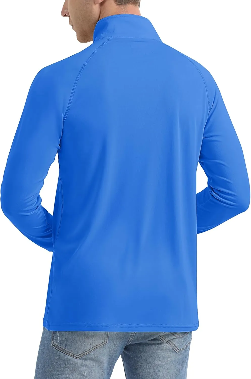 MAGCOMSEN Men's Long Sleeve Sun Shirts UPF 50  Tees 1/4 Zip Up Fishing Running Rash Guard T-Shirts Outdoor Shirt