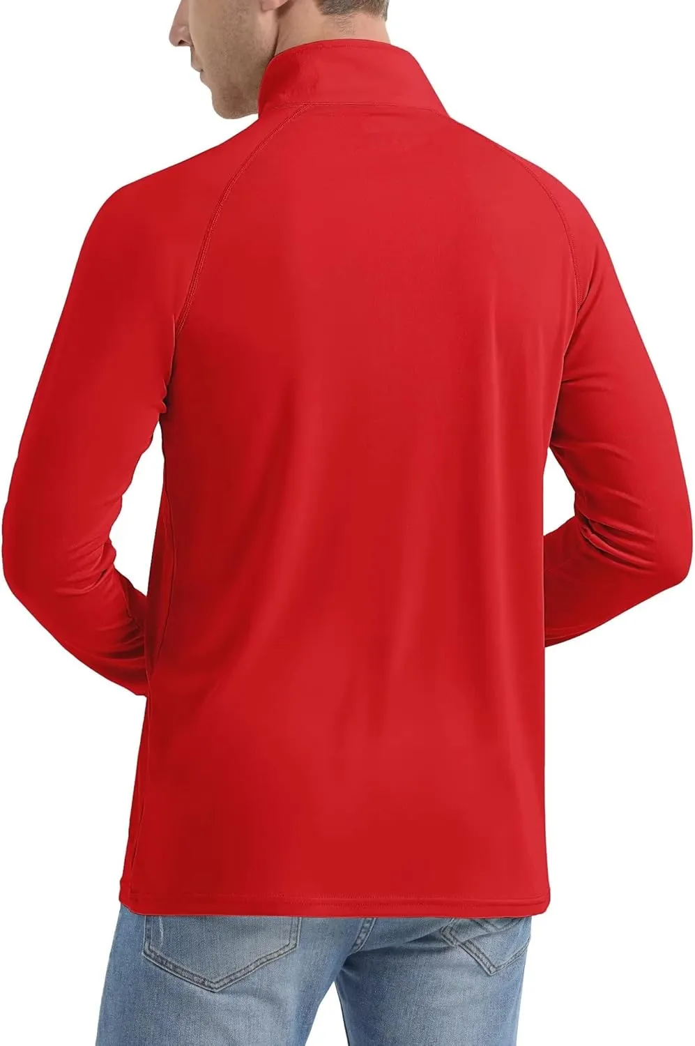 MAGCOMSEN Men's Long Sleeve Sun Shirts UPF 50  Tees 1/4 Zip Up Fishing Running Rash Guard T-Shirts Outdoor Shirt