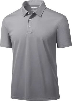 MAGCOMSEN Men's Polo Shirts 3 Buttons Casual Work T Shirts Quick Dry Short Sleeve Golf Shirt Pique Jersey Outdoor Performance