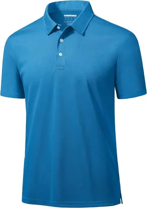 MAGCOMSEN Men's Polo Shirts 3 Buttons Casual Work T Shirts Quick Dry Short Sleeve Golf Shirt Pique Jersey Outdoor Performance