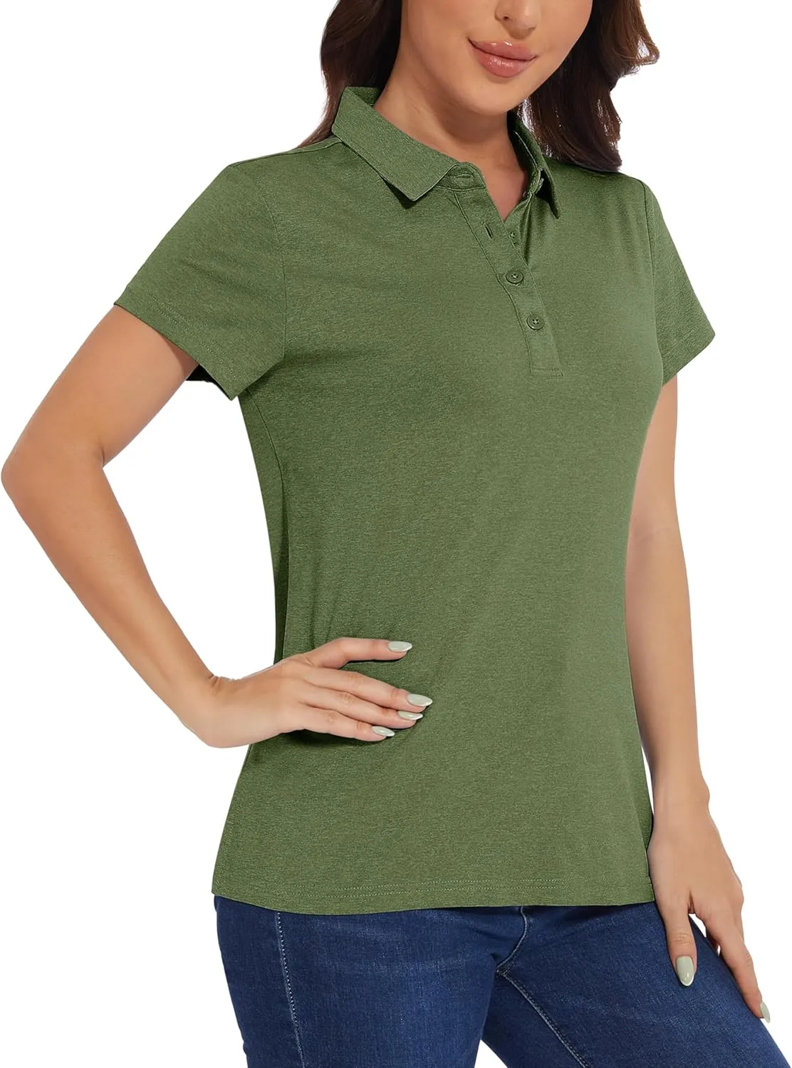 MAGCOMSEN Women's Golf Polo T-Shirts Short Sleeve UPF 50  Quick Dry Polo Collared Shirts Lightweight Athletic Sports Shirt