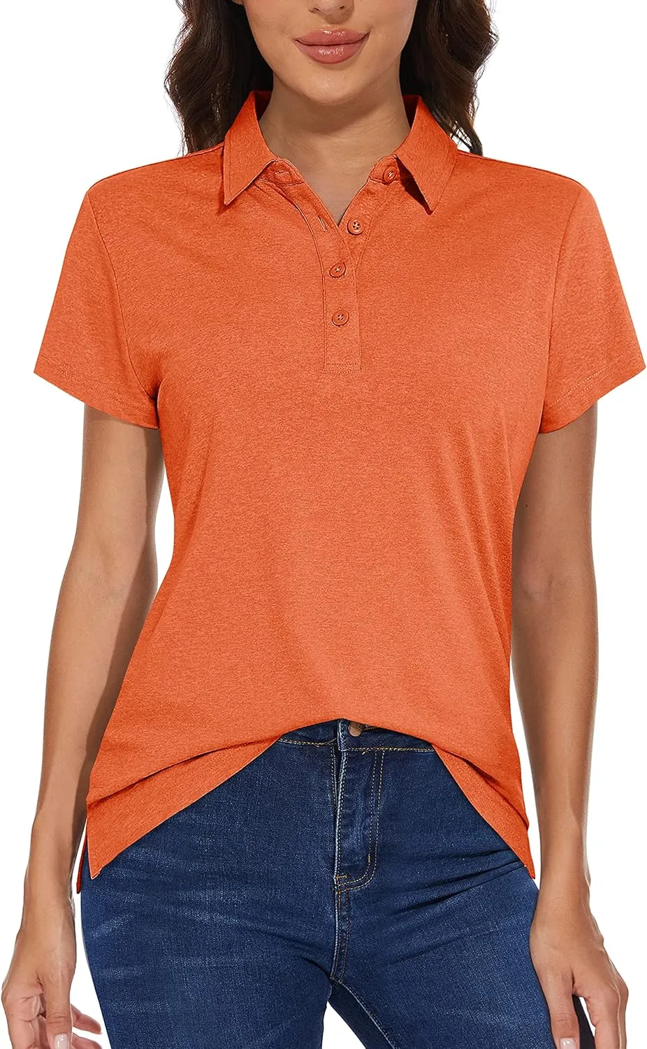 MAGCOMSEN Women's Golf Polo T-Shirts Short Sleeve UPF 50  Quick Dry Polo Collared Shirts Lightweight Athletic Sports Shirt