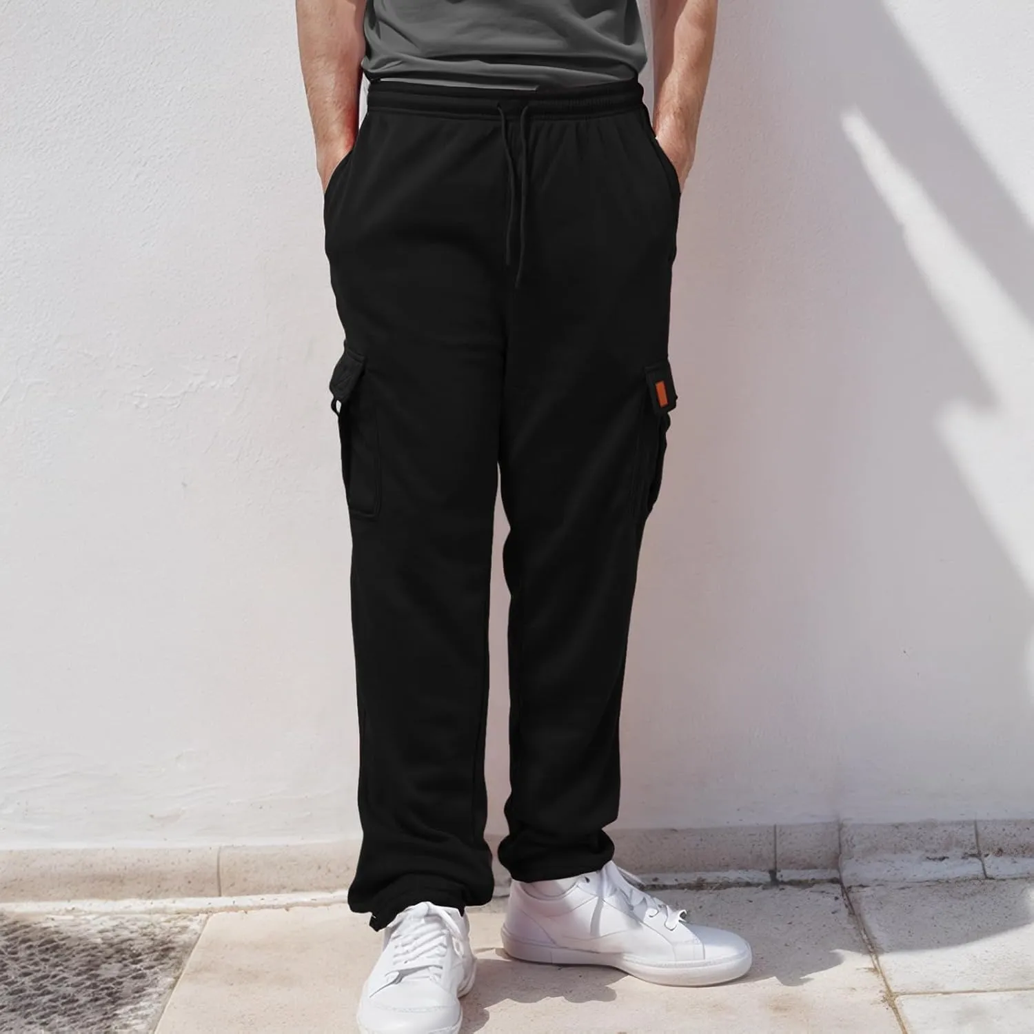 Mens Casual Cotton Sweatpants Breathable Comfy Joggers Workout Sport Pants Hiking Hunting Work Trousers