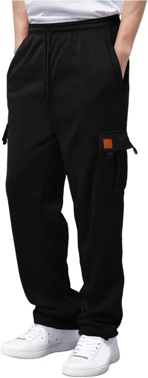 Mens Casual Cotton Sweatpants Breathable Comfy Joggers Workout Sport Pants Hiking Hunting Work Trousers