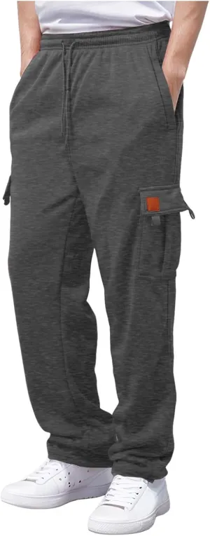 Mens Casual Cotton Sweatpants Breathable Comfy Joggers Workout Sport Pants Hiking Hunting Work Trousers