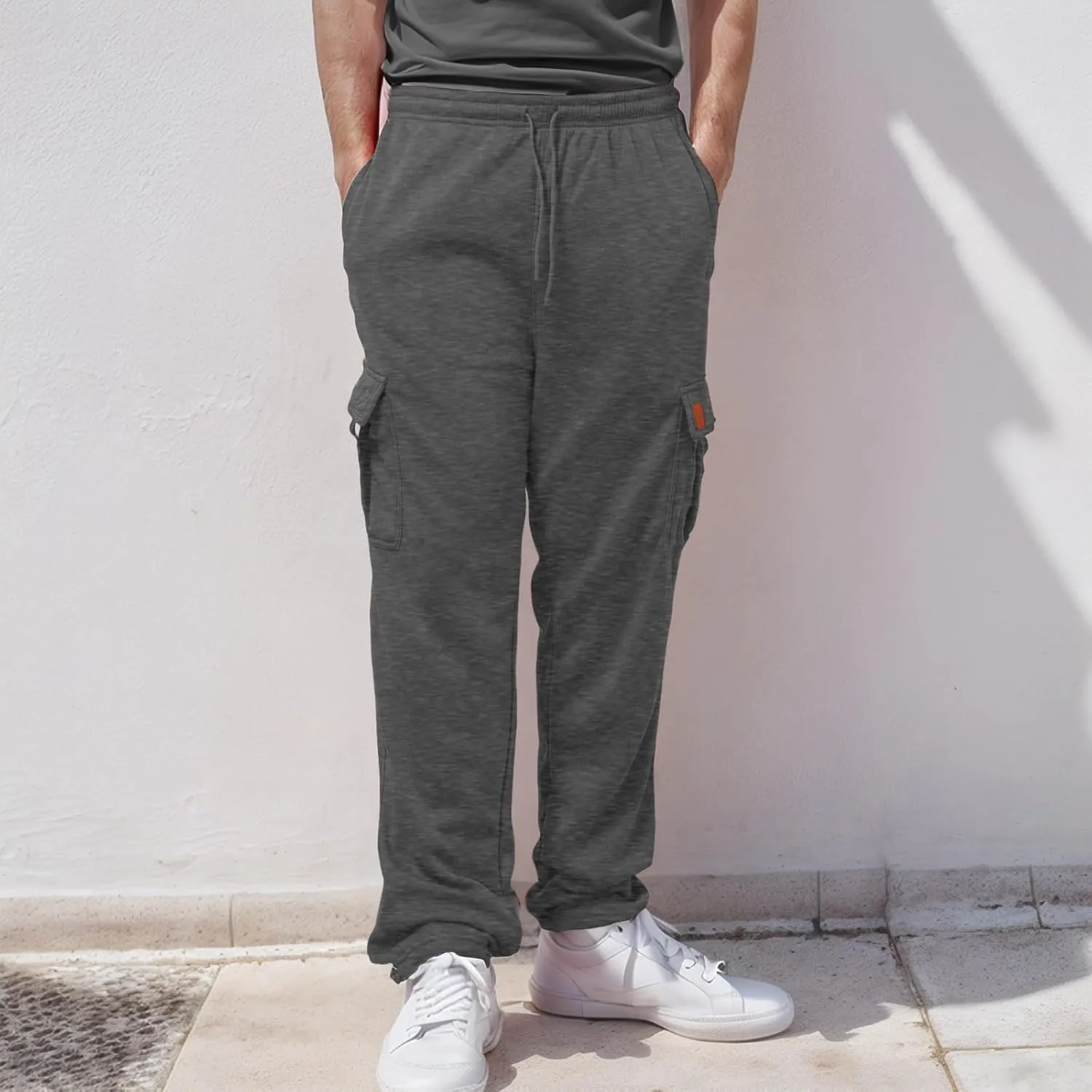 Mens Casual Cotton Sweatpants Breathable Comfy Joggers Workout Sport Pants Hiking Hunting Work Trousers