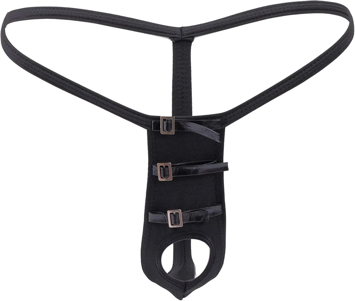 Mens Thong Sexy Hole in Front Underwear G-String Low-Waist Open Hip Jockstrap Bulge Pouch Panties Bondage Briefs