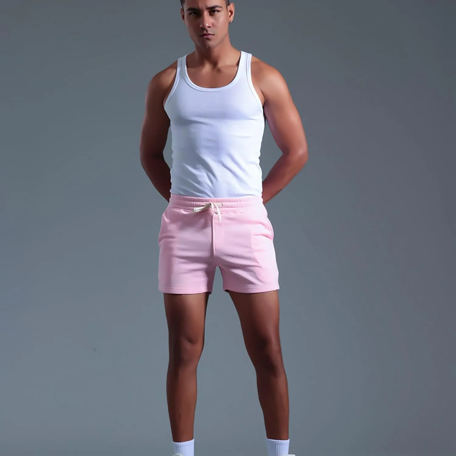 Mens Work Shorts Slim-Fit Elastic Beach Shorts Gym Basketball Lightweight Classic Regular Comfort Activewear Pants